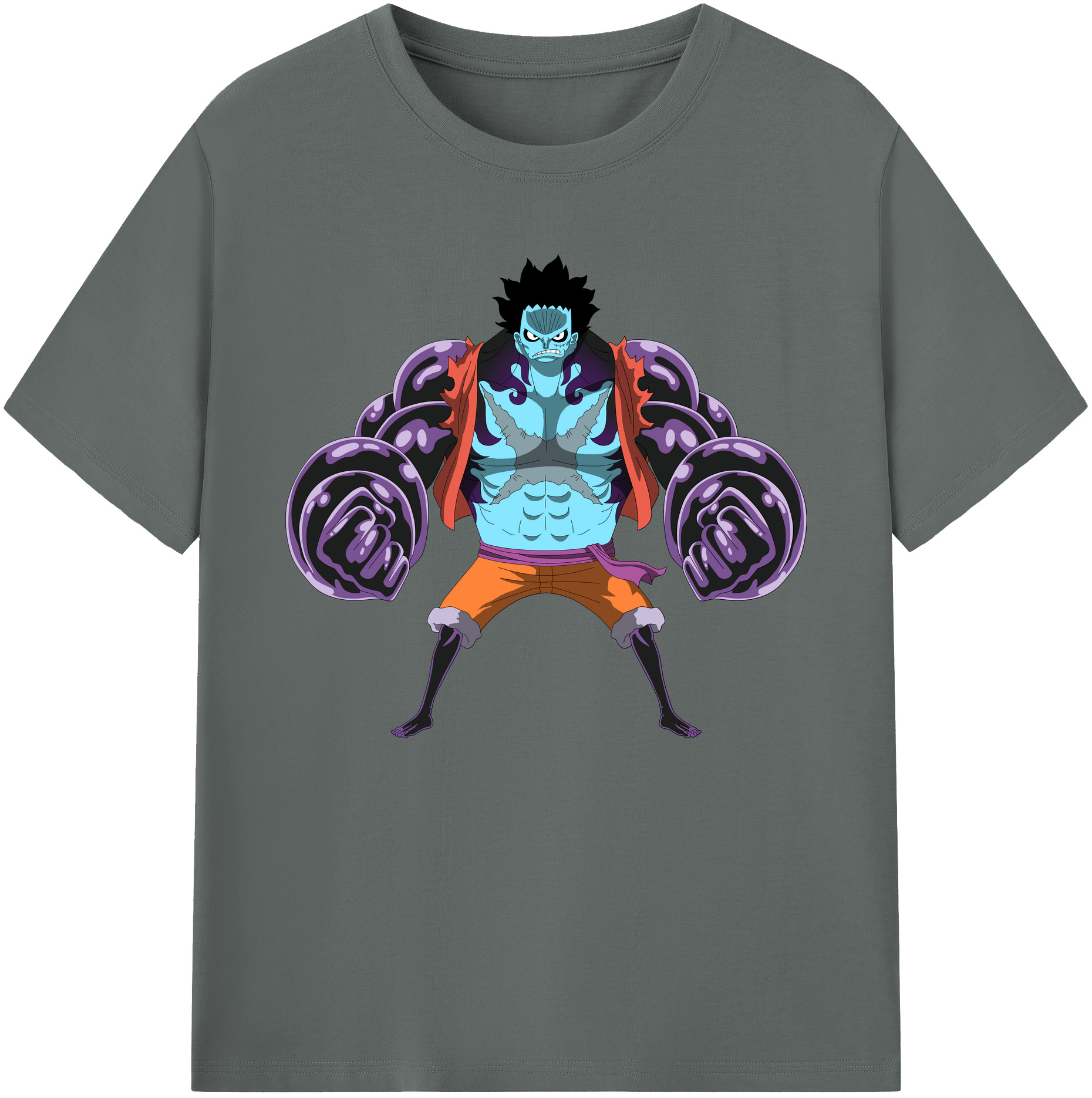 ワンピース モンキー・D・ルフィ ONE PIECE Monkey D. Luffy 綿100％ メンズ半袖Tシャツ｜肌触りやわらか＆通気性